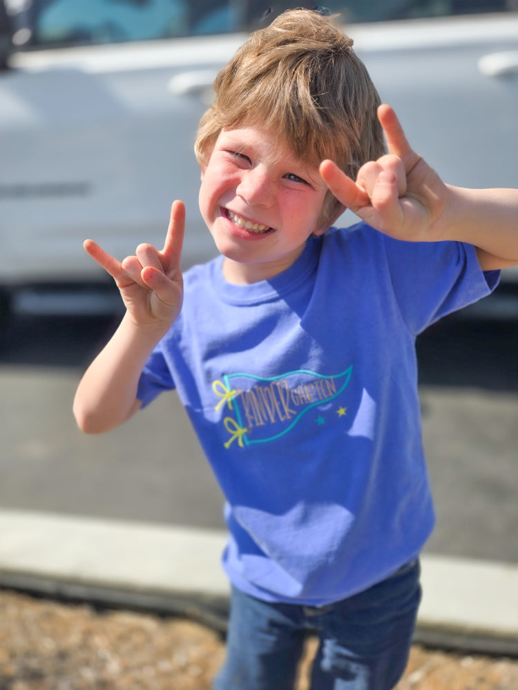 Pennant Flag Embroidered Center Chest Youth Tshirt