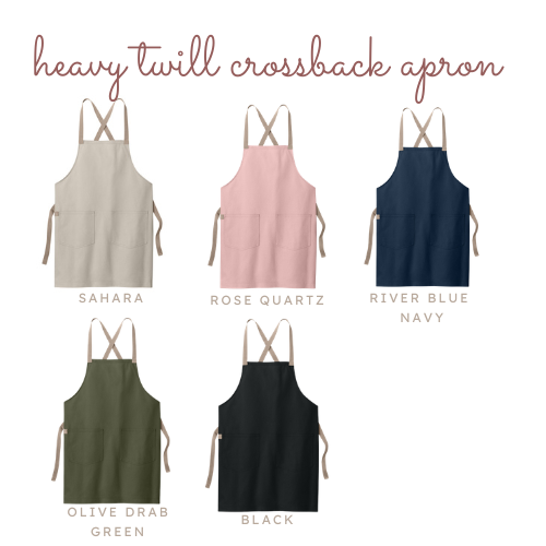 Custom Embroidered Cross Back Apron