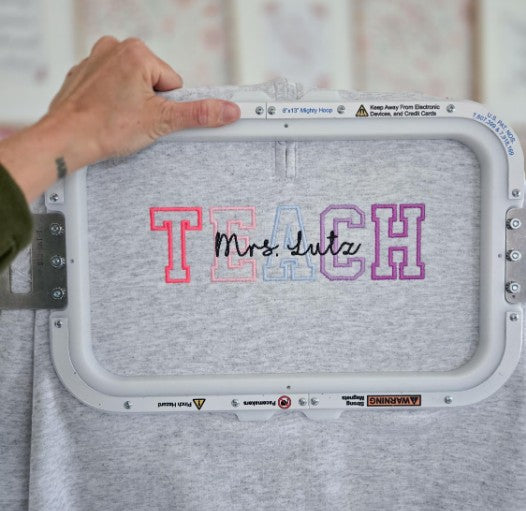 Custom Teach Embroidered Quarter Zip Sweatshirt