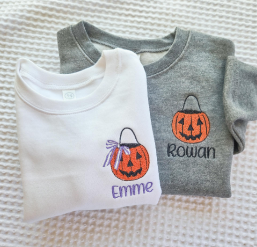 Pumpkin Bucket Kids Sweatshirt