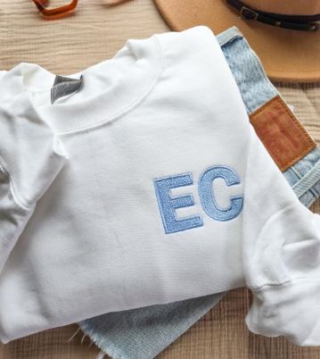 Block Monogram Embroidered Sweatshirt