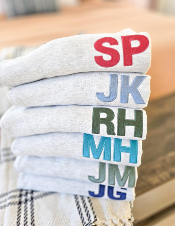 Block Monogram Embroidered Sweatshirt