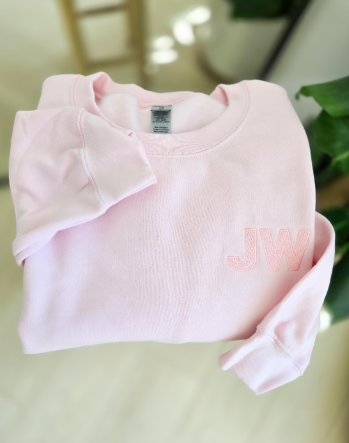 Block Monogram Embroidered Sweatshirt