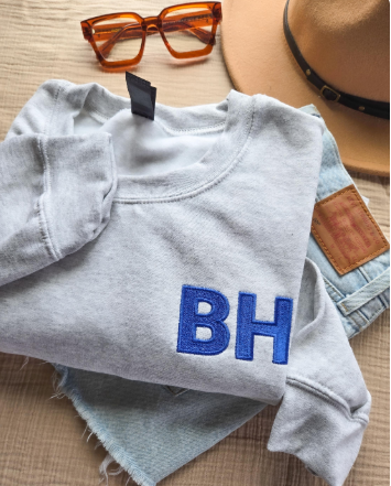 Block Monogram Embroidered Sweatshirt