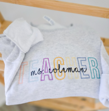 Teacher Embroidered Sweatshirt