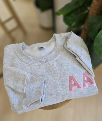 Shadow Block Monogram Embroidered Sweatshirt