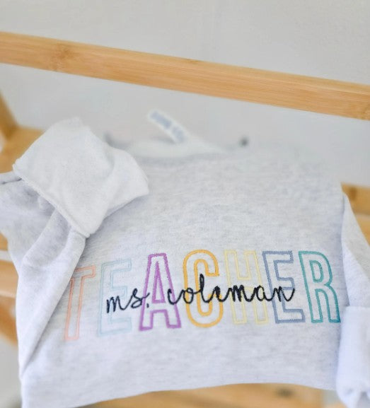 Teacher Embroidered Sweatshirt