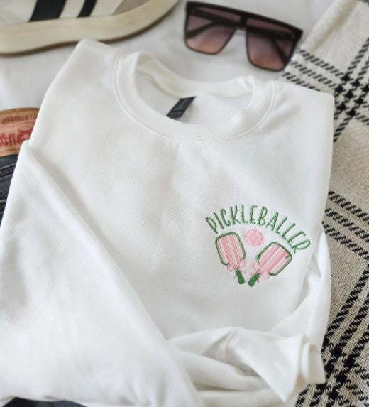 Pickleballer Embroidered Sweatshirt