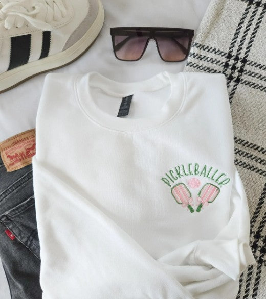 Pickleballer Embroidered Sweatshirt