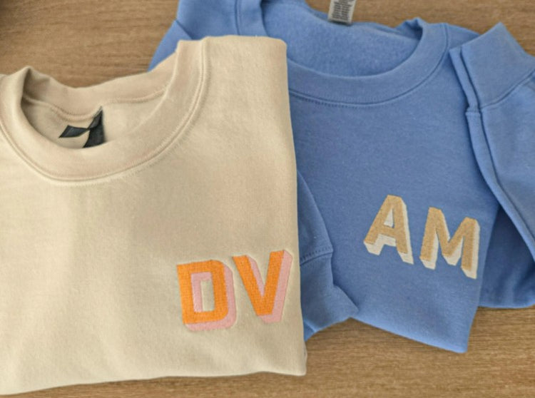 Shadow Block Monogram Embroidered Sweatshirt