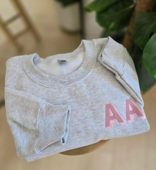 Shadow Block Monogram Embroidered Sweatshirt