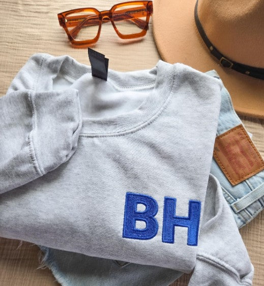 Block Monogram Embroidered Sweatshirt