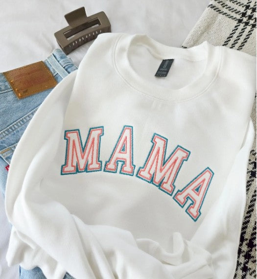 Double Varsity Mama Embroidered Sweatshirt