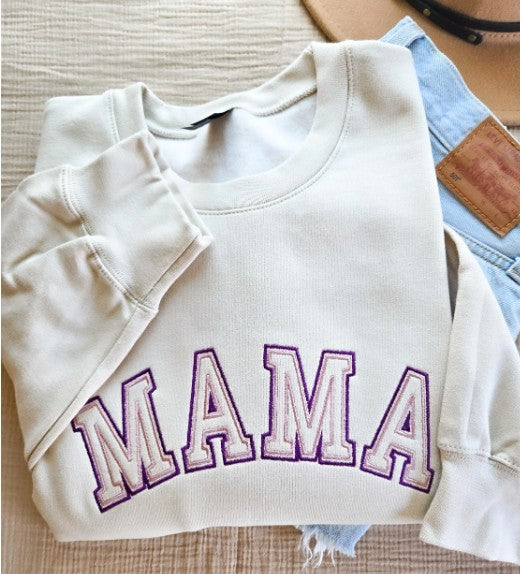Double Varsity Mama Embroidered Sweatshirt
