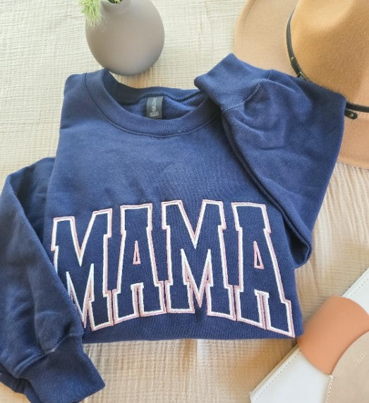 Double Varsity Mama Embroidered Sweatshirt