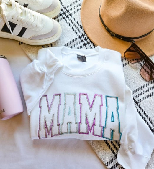 Double Varsity Mama Embroidered Sweatshirt