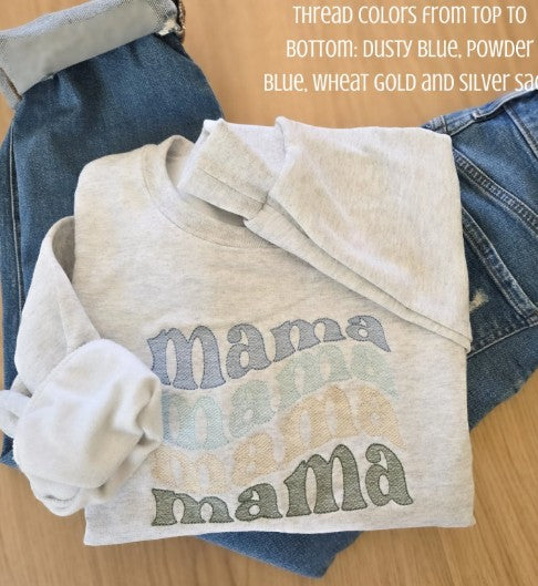 Stacked Mama Embroidered Sweatshirt
