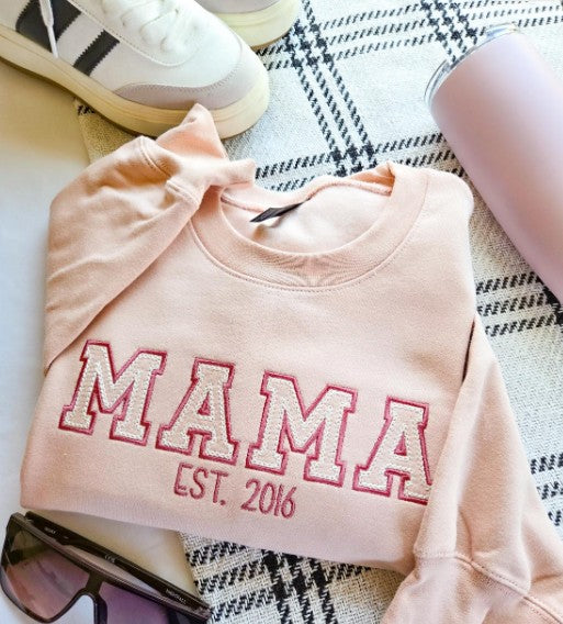 Double Varsity Mama Embroidered Sweatshirt