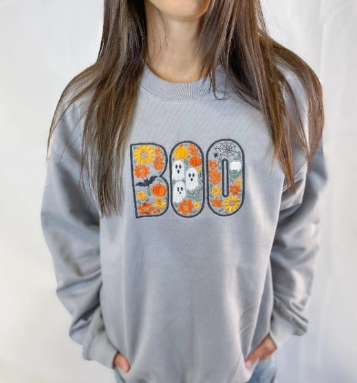 Boo Embroidered Sweatshirt