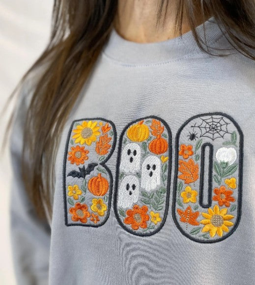 Boo Embroidered Sweatshirt