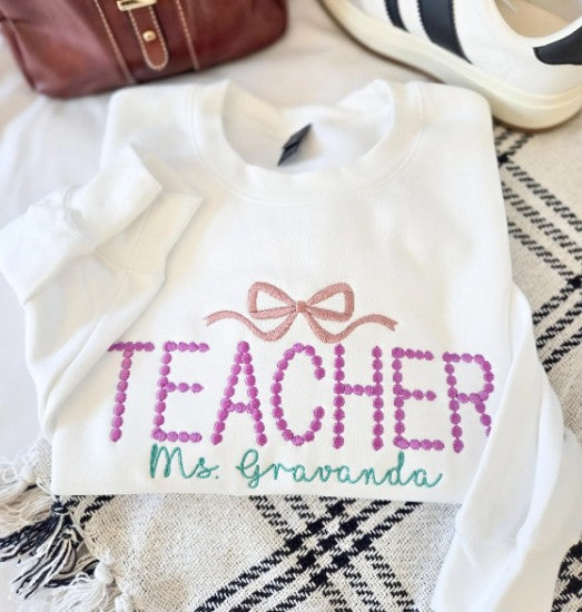Teacher Embroidered Sweatshirt