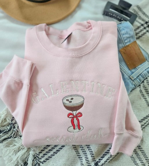 Galentine Social Club Embroidered Sweatshirt
