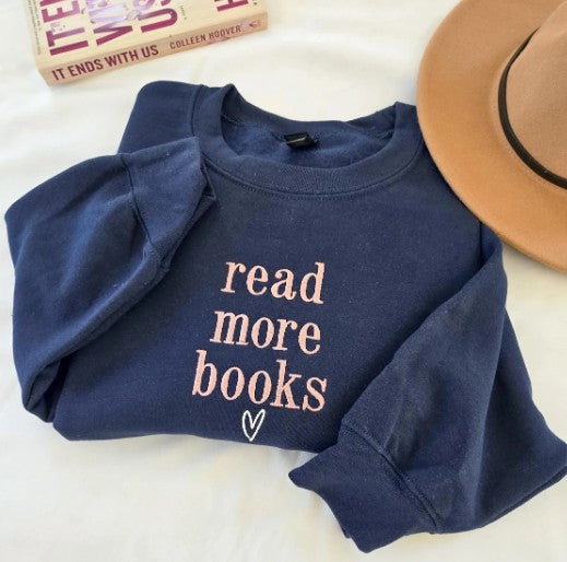Read More Books Embroidered Sweatshirt