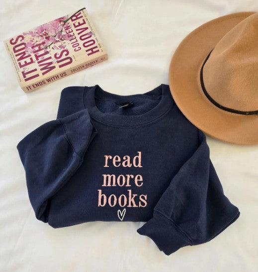 Read More Books Embroidered Sweatshirt