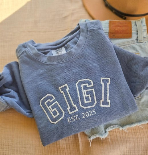 Custom Title and Established Year Embroidered Sweatshirt