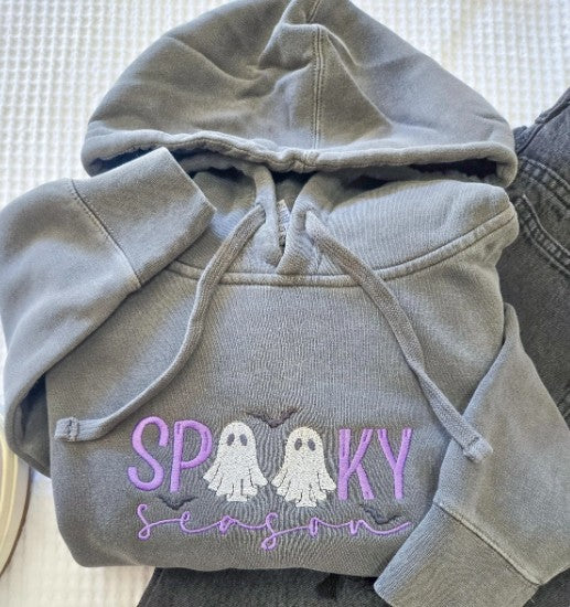 Spooky Season Hooded Embroidered Sweatshirt