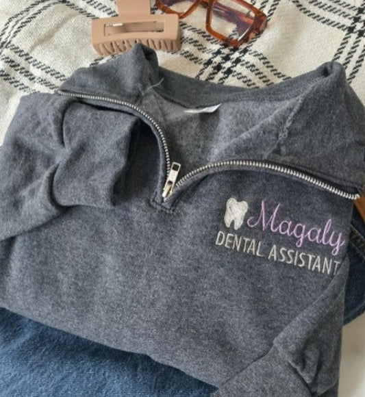 Dental Embroidered Quarter Zip