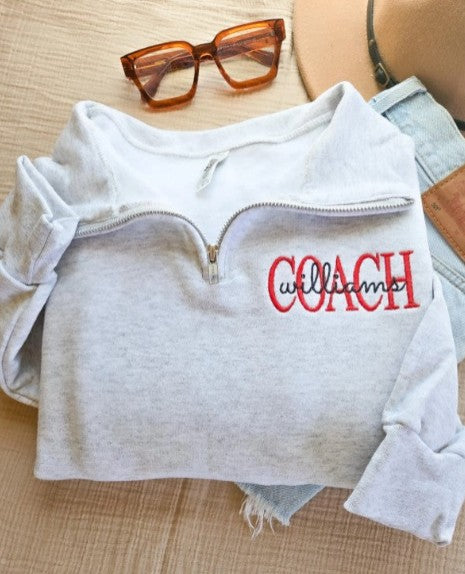 Custom Coach Embroidered Quarter Zip