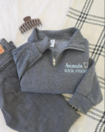 Dental Embroidered Quarter Zip