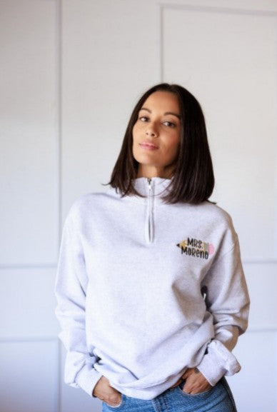 Teacher Pencil Embroidered Quarter Zip