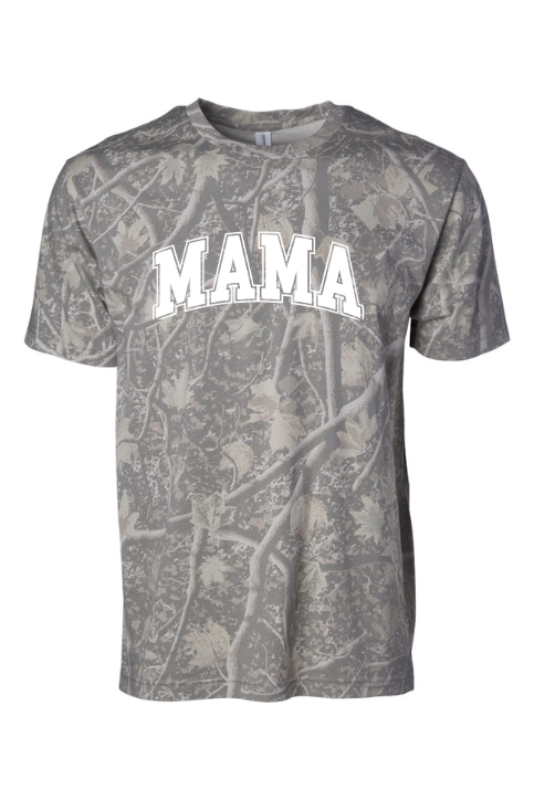 Deadwood Camo Varsity Mama Tee