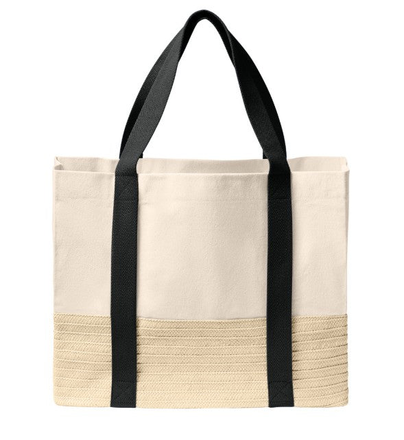 Shadow  Monogram Straw Canvas Tote
