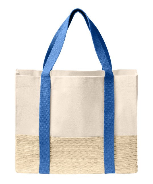 Shadow  Monogram Straw Canvas Tote