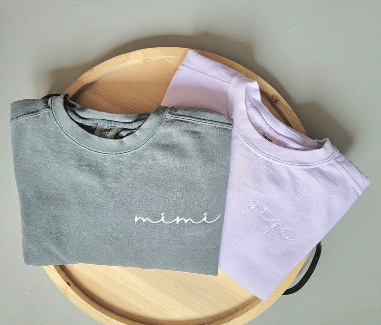 Pocket Side Embroidered Name Sweatshirt