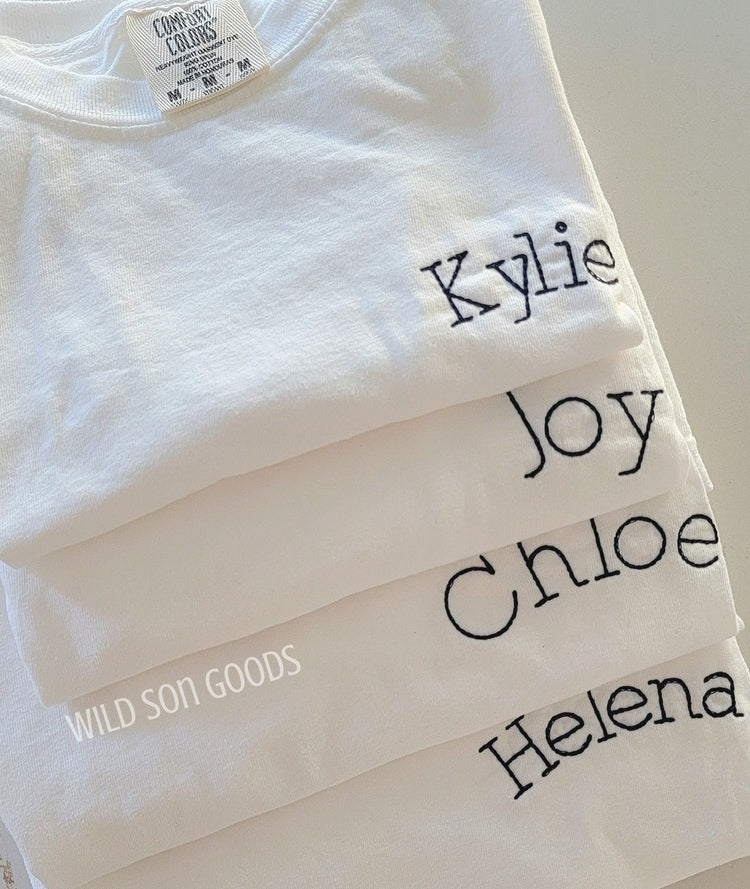 Kids Embroidered Name T-Shirt