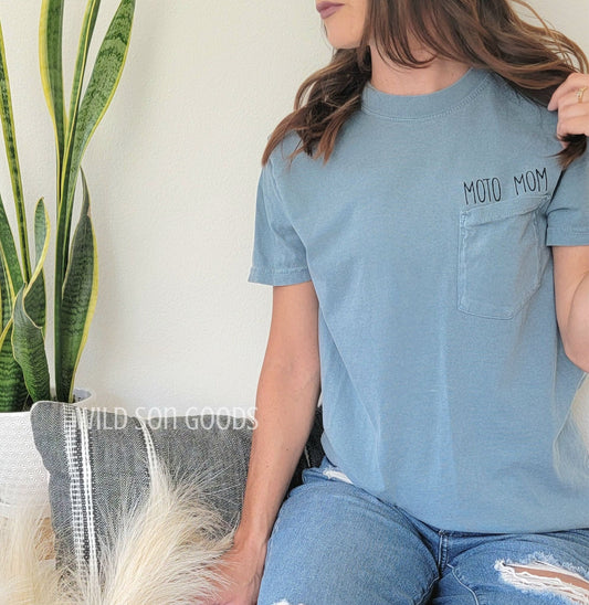 Moto Mom Pocketed T-Shirt