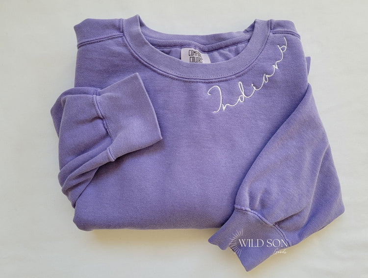 Neckline Embroidered Sweatshirt