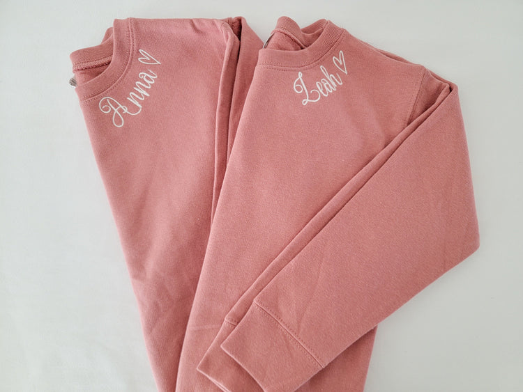 Toddler Personalized Valentines Neckline Embroidered Sweatshirt