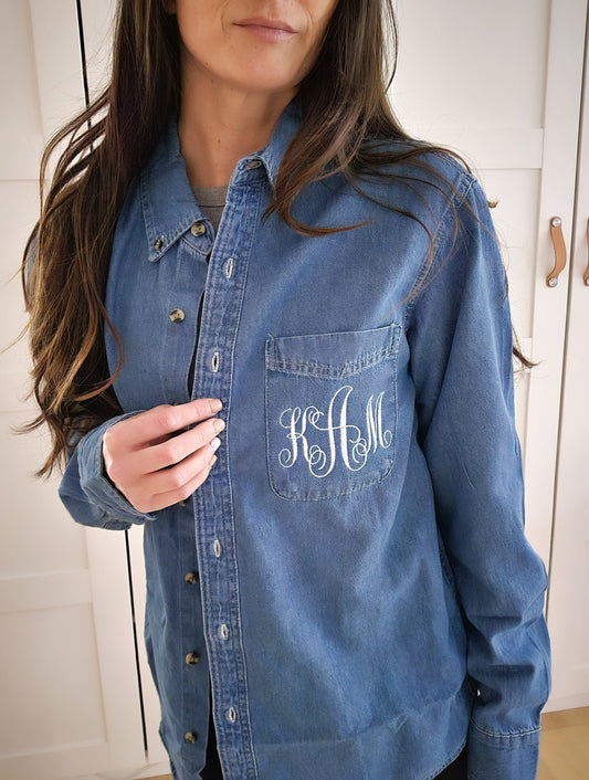 Monogrammed Denim Shirt