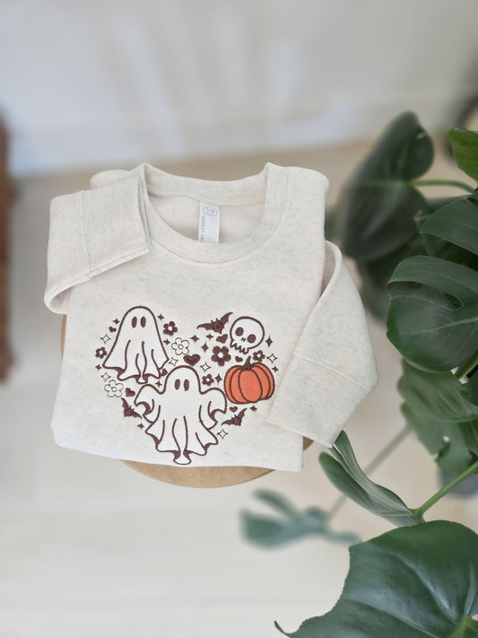 Kids Spooky Ghost Halloween Sweatshirt