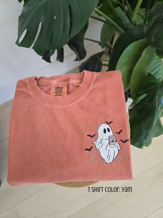 Coffee Ghost with Bats T-Shirt