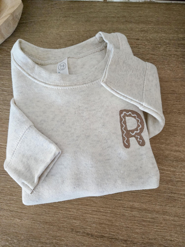 Toddler Gingerbread Monogram Sweatshirt
