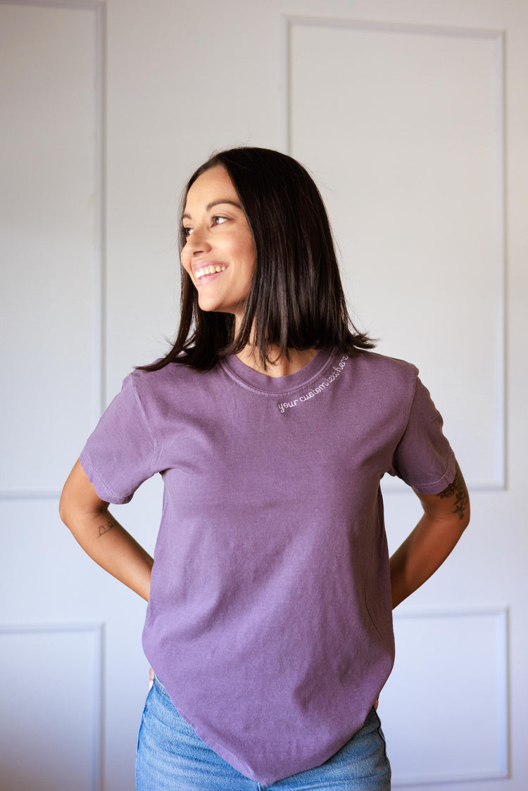 Personalized Neckline Emroidered T-Shirt