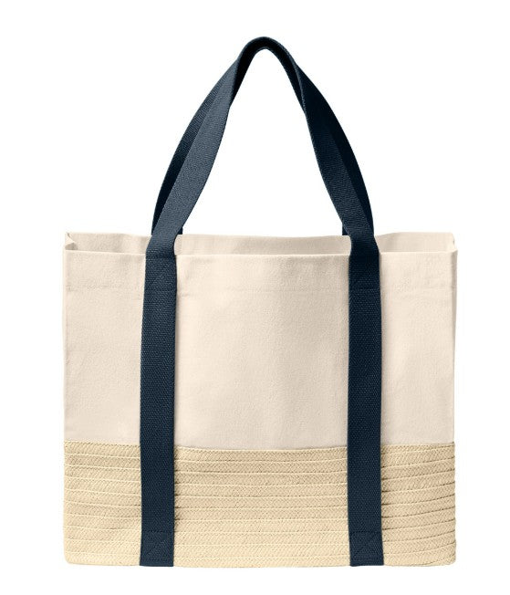 Shadow  Monogram Straw Canvas Tote