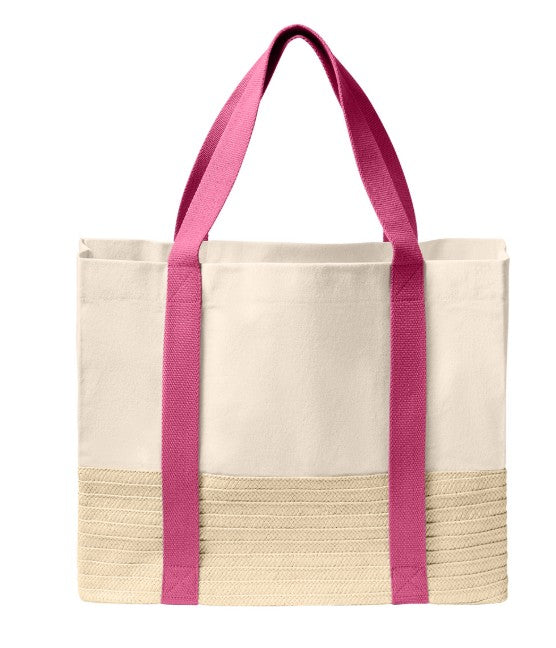 Shadow  Monogram Straw Canvas Tote