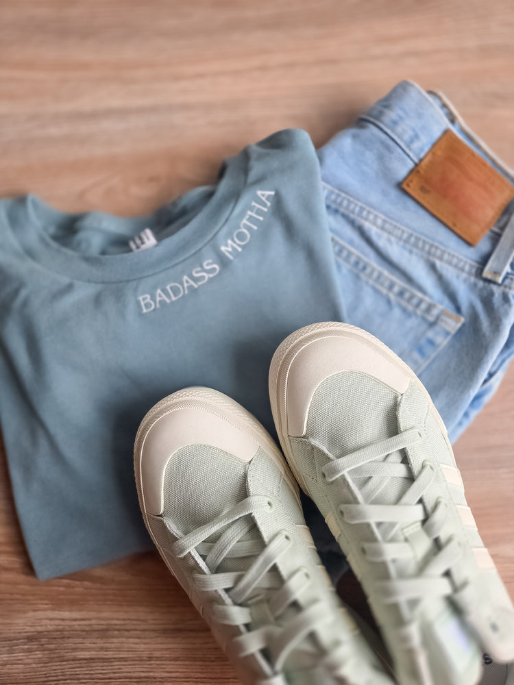 Custom Neckline Embroidered Boxy Tee